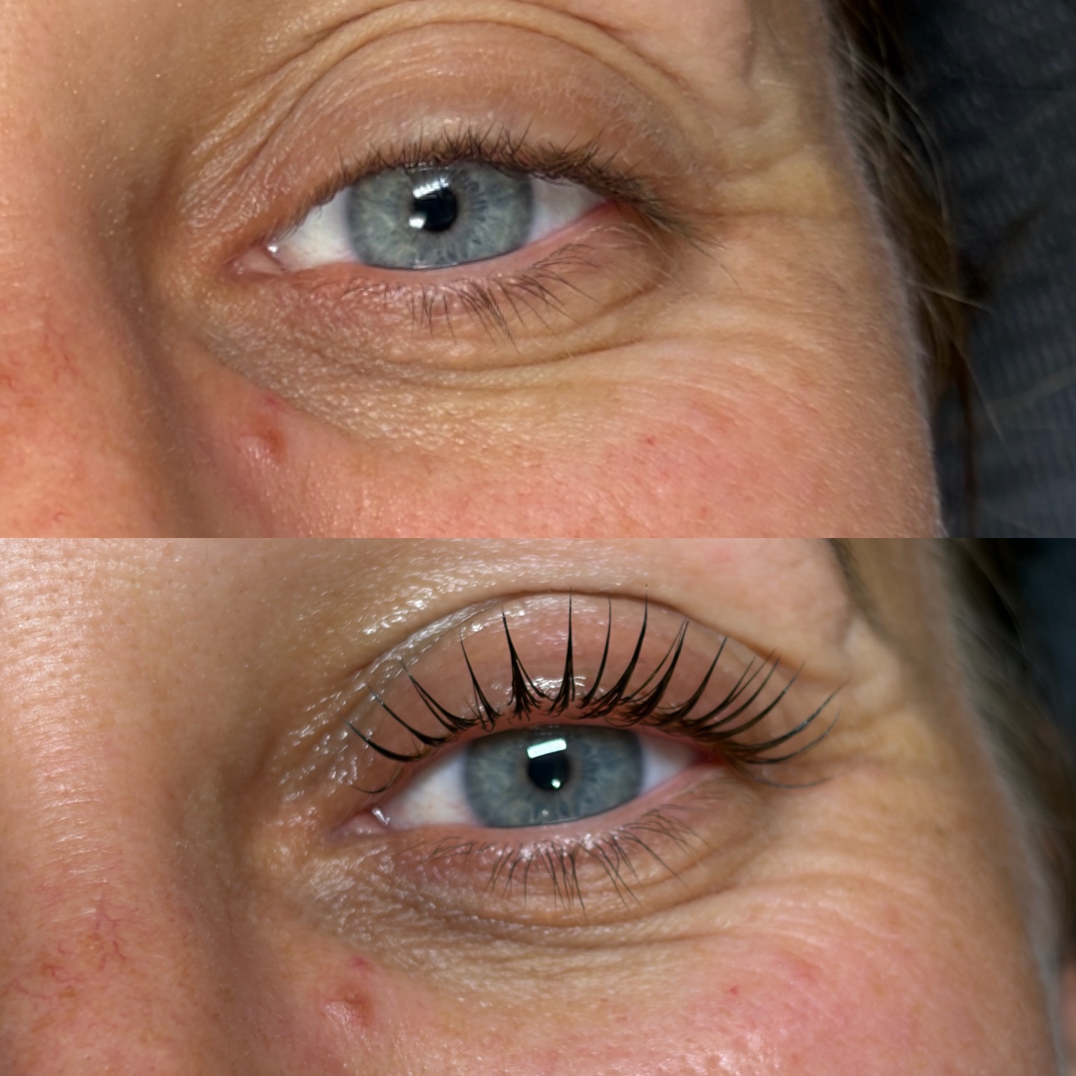 Close-up lash treatment result